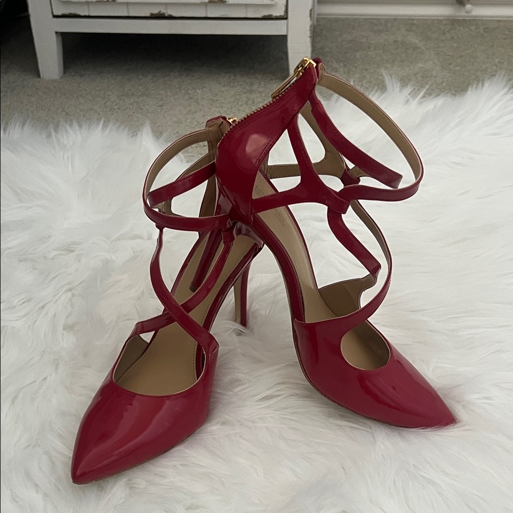 Michael Kors Red Patent Strappy Heels